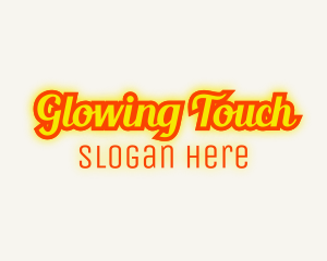 Retro Glow Cursive logo design