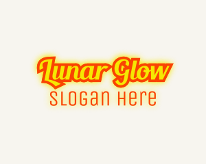 Retro Glow Cursive logo design