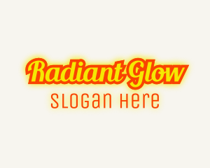 Glow - Retro Glow Cursive logo design