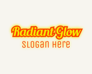 Retro Glow Cursive logo design