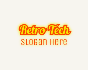 Retro Glow Cursive logo design