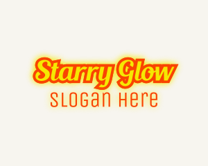 Retro Glow Cursive logo design