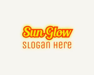 Retro Glow Cursive logo design