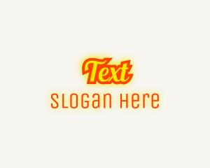 Retro Glow Cursive logo design