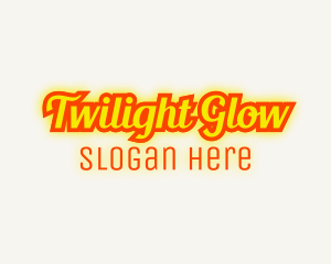 Retro Glow Cursive logo design