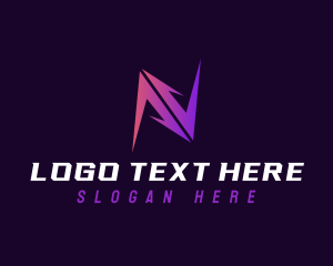 Letter N - Tech Letter N Digital logo design