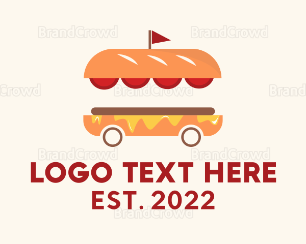 Hamburger Sandwich Food Cart Logo