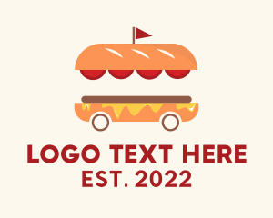 Food Stall - Hamburger Sandwich Food Cart logo design