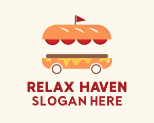 Hamburger Sandwich Food Cart  Logo