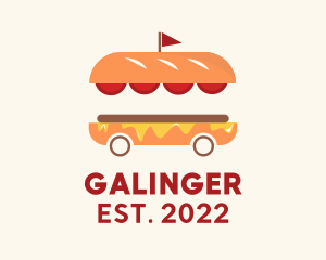 Lunch - Hamburger Sandwich Food Cart logo design