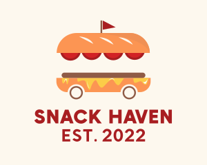 Hamburger Sandwich Food Cart  logo design