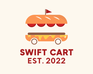 Hamburger Sandwich Food Cart  logo design