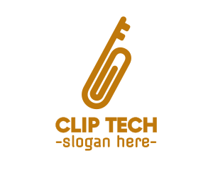 Clip - Gold Key Clip logo design