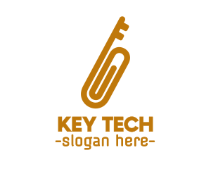 Key - Gold Key Clip logo design