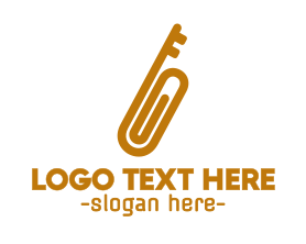 Clip - Gold Key Clip logo design