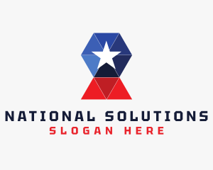 National - Modern Geometric Nation logo design