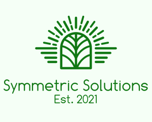 Symmetric - Green Herbal Window logo design