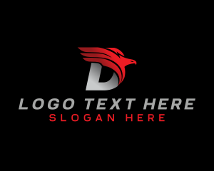 Skydive - Eagle Wing Flight Letter D logo design