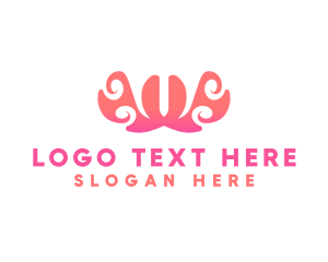 Pink - Curly Spa Monogram logo design