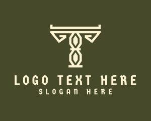 Museum - Native Architecture Letter T logo design