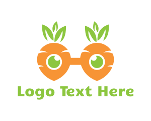 Vegan - Geek Carrot Glasses logo design