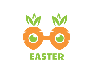 Vegan - Geek Carrot Glasses logo design