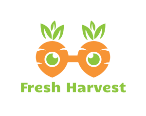 Veggie - Geek Carrot Glasses logo design