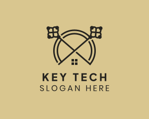 House Key Circle logo design