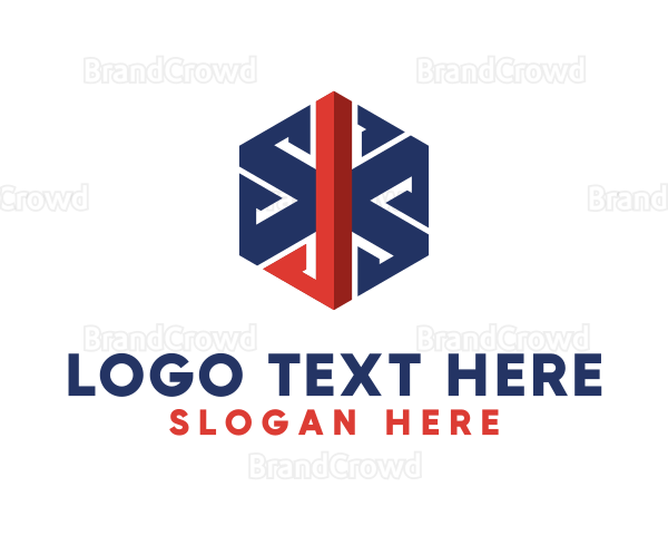 Hexagon Pattern Letter J Logo