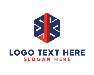 Union Jack - Hexagon Pattern Letter J logo design