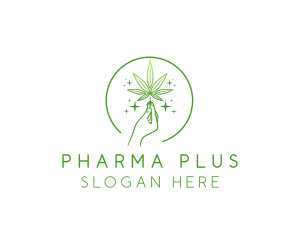 Drugs - Cannabis Weed Leaf Hand logo design