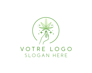 Supply - Cannabis Weed Leaf Hand logo design