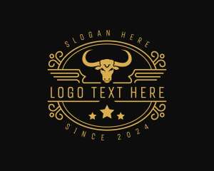 Cowboy - Texas Saloon Bullfighting logo design