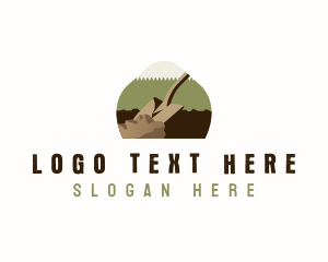 Leaf - Shovel Landscaping Garden logo design