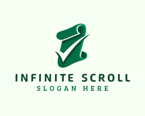 Scroll - Paper Document Check logo design