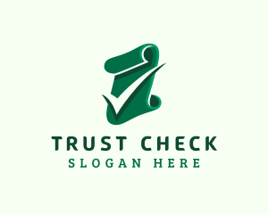 Verify - Paper Document Check logo design