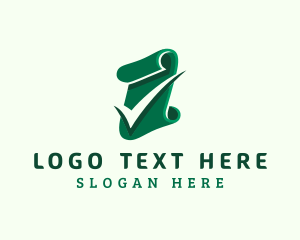 Scroll - Paper Document Check logo design