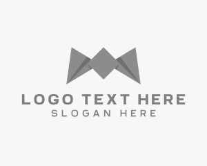 Origami - Origami Construction Builder Letter M logo design