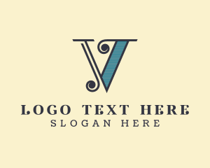 Vintage - Fashion Stylist Boutique  Letter V logo design