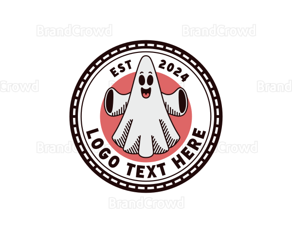 Spooky Ghost Cartoon Logo