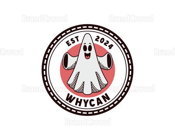 Spooky Ghost Cartoon Logo