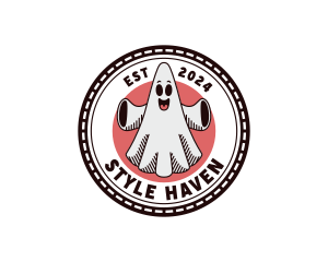 Spooky Ghost Cartoon Logo