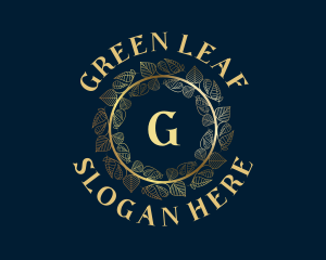 Gold Luxury Leaf Mandala logo design