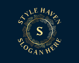 Stylist - Gold Luxury Leaf Mandala logo design