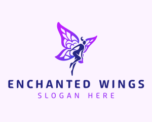 Fairy - Lady Fairy Wings logo design