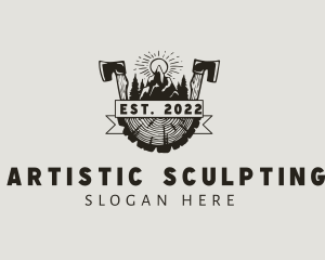 Sculpting - Wood Forest Axe Lumber logo design