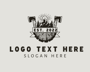 Woodcutting - Wood Forest Axe Lumber logo design