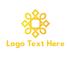 Interior Decoration - Geometric Golden Sun logo design