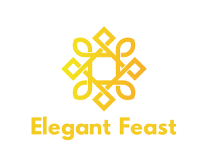 Banquet - Geometric Golden Sun logo design