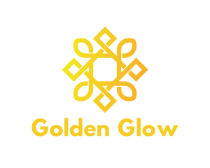 Geometric Golden Sun logo design